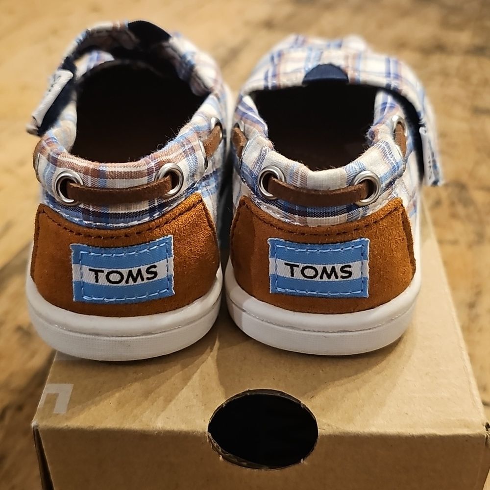 TOMS Bimini Woven Plaid Children's Shoes Size 5T - Picture 3 of 7